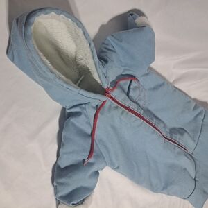 Tot Lines Infant Fleece Bunting Zip Up W/ Hood‎ Blue Red